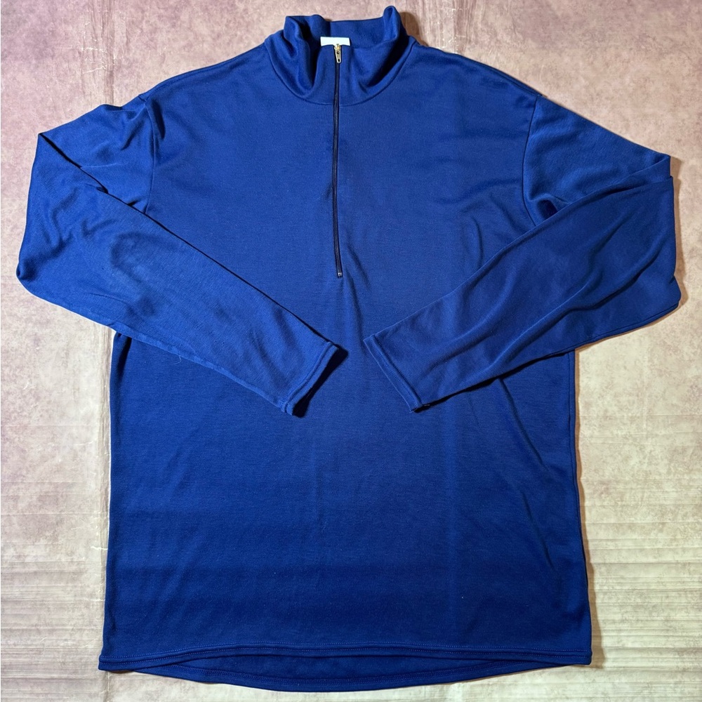 Vintage 80s Patagonia Capilene Thin Layer 1/4 Zip Men’s Sz Large Blue Outdoors